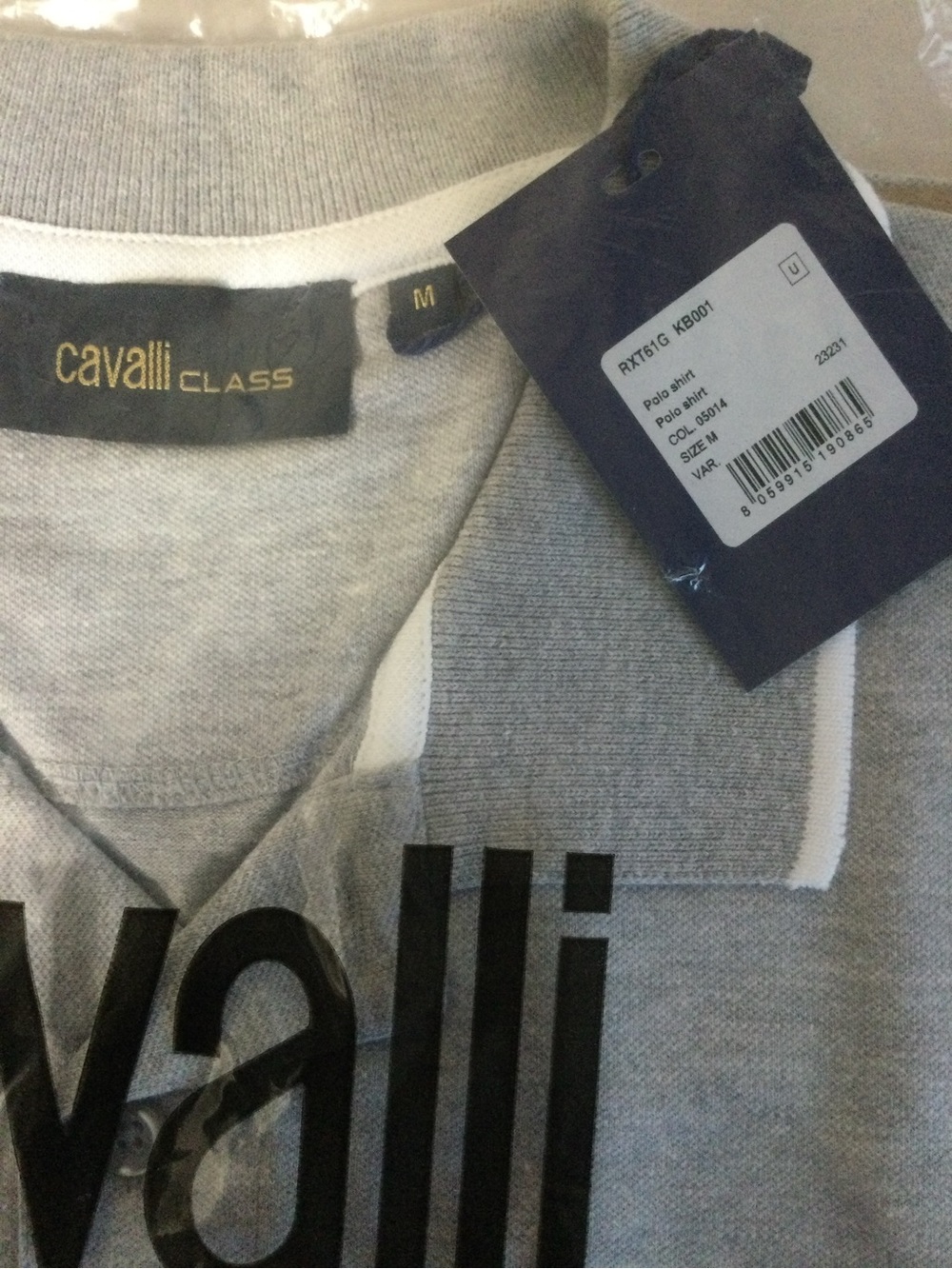 Cavalli Class Men’s Light Gray Polo Sweater